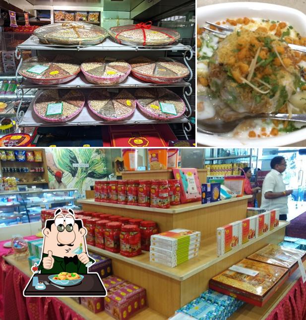 The photo of Haldiram's’s food and interior