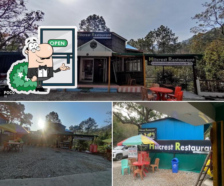 Among various things one can find exterior and interior at Hillcrest Restaurant