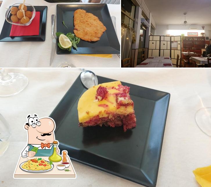 Trattoria da Rosi si caratterizza per la cibo e interni