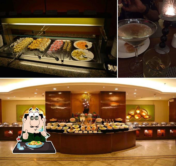 Check out the image displaying food and alcohol at Caramel