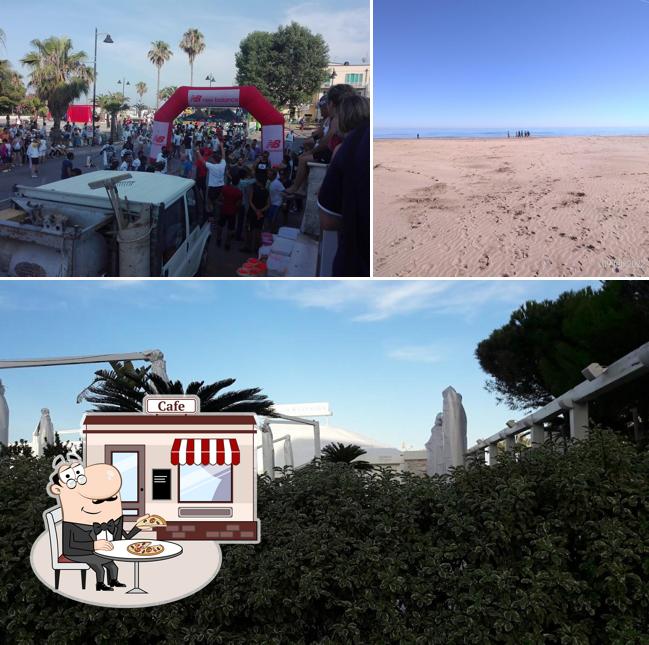 Goditi la vista dall'area esterna di Beach Bar