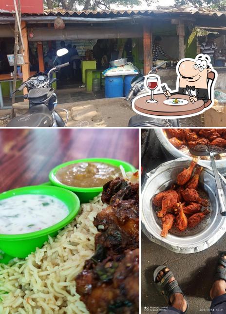 Among various things one can find food and exterior at Amrutha Bhojana Hotel, Amrutha Mini Tiffin centre