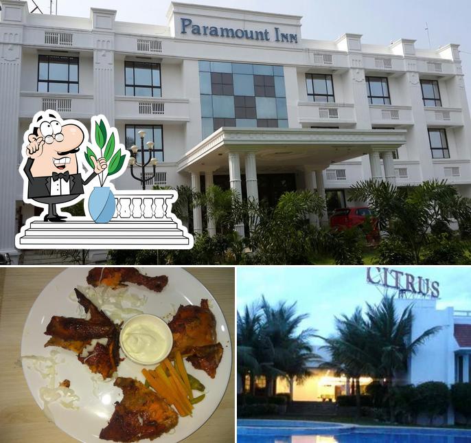 The restaurant's exterior and food