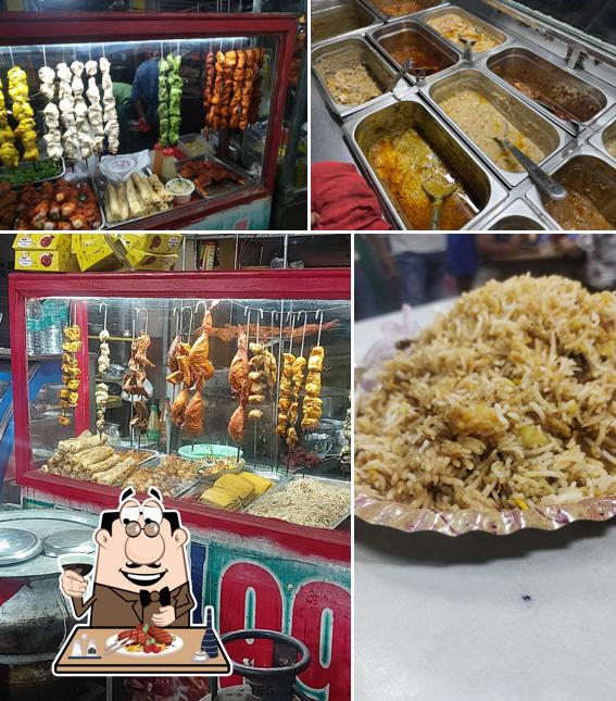 Meat dishes are available at Raam Bharosa Dhaba