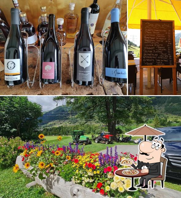 Guarda la foto che presenta la esterno e vino di Restaurant Source du Rhone