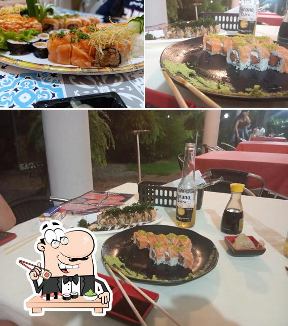 Prove diferentes opções de sushi