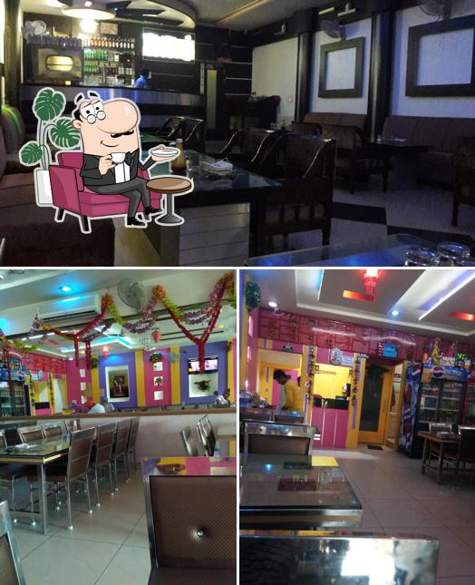 Take a seat at one of the tables at JD Restaurant