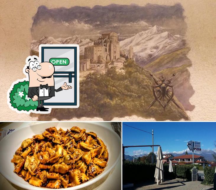 La esterno e cibo del ristorante