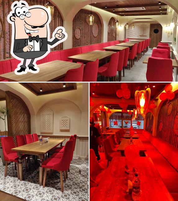 The interior of Hyderabad Biryani Hotel
