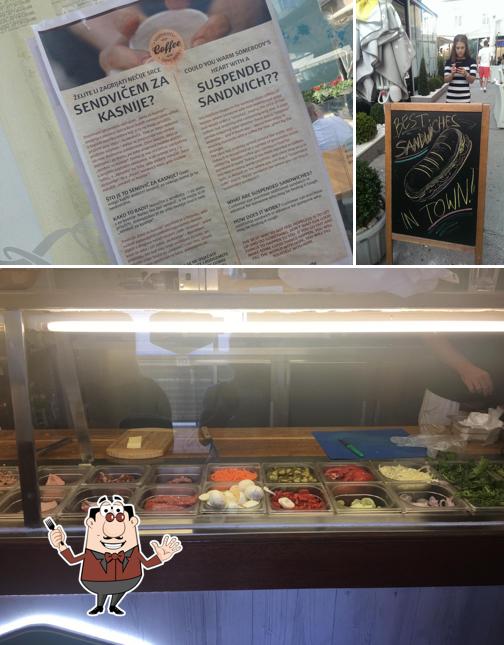 Tra le varie cose da Sandwich Bar Rizzo si possono trovare la cibo e lavagna