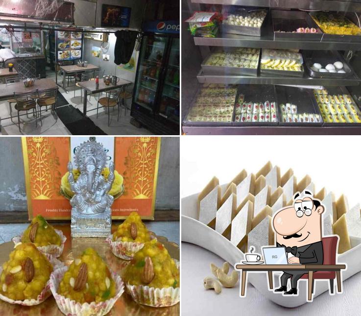 The interior of Panna Sweets
