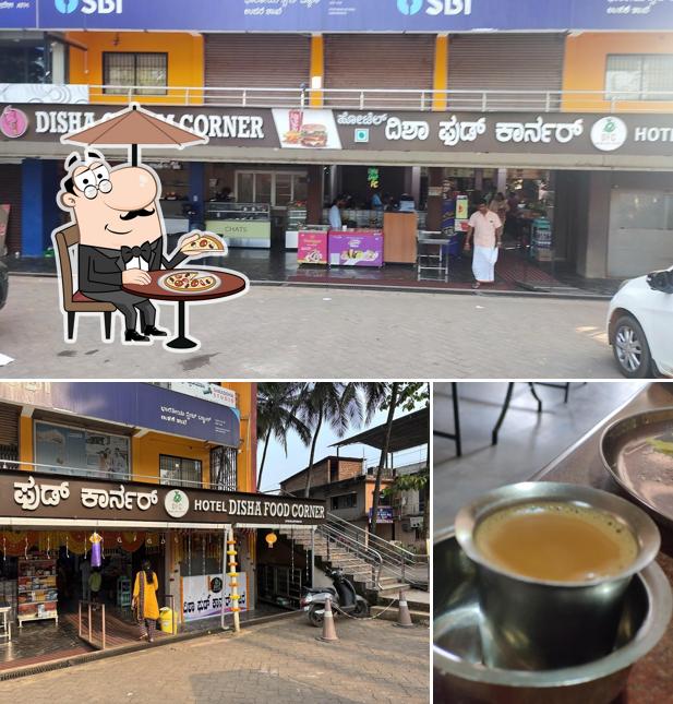 The photo of exterior and beverage at Hotel Disha Food Corner