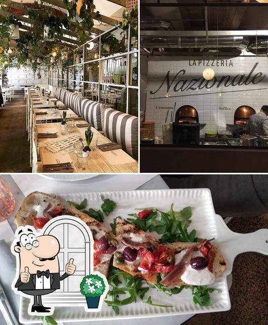 Tra le diverse cose da La Pizzeria Nazionale si possono trovare la esterno e cibo