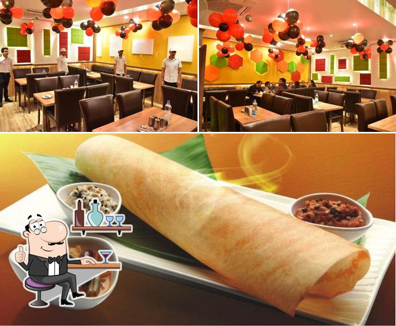 Among different things one can find interior and food at Sagar Ratna