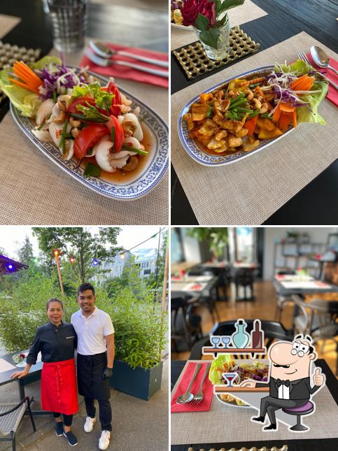 La foto della interni e cibo di Siam Square Bistro