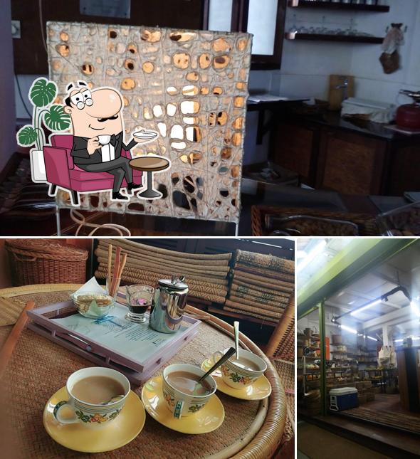 Take a look at the image displaying interior and exterior at Elements Organic Store & Cafe