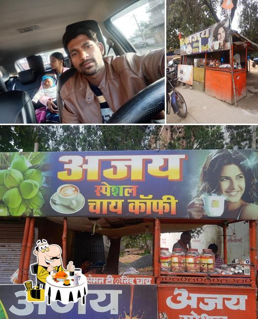 Take a look at the photo showing food and interior at Ajay Tea stall
