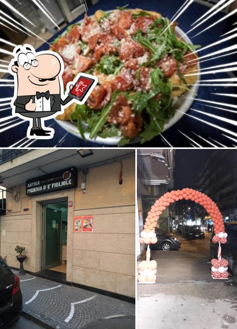 La immagine della esterno e cibo di Antica Pizzeria De' Figliole