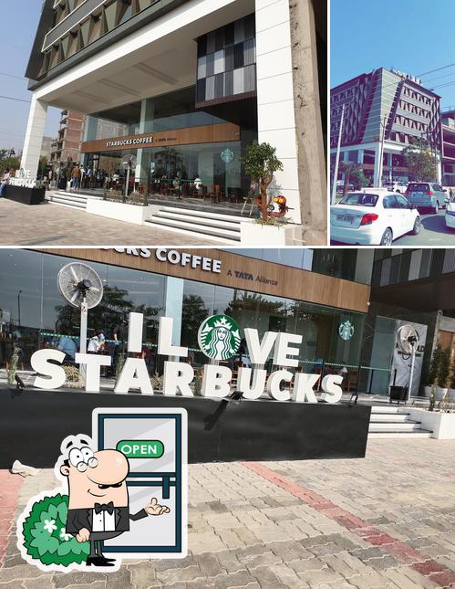 The exterior of Starbucks