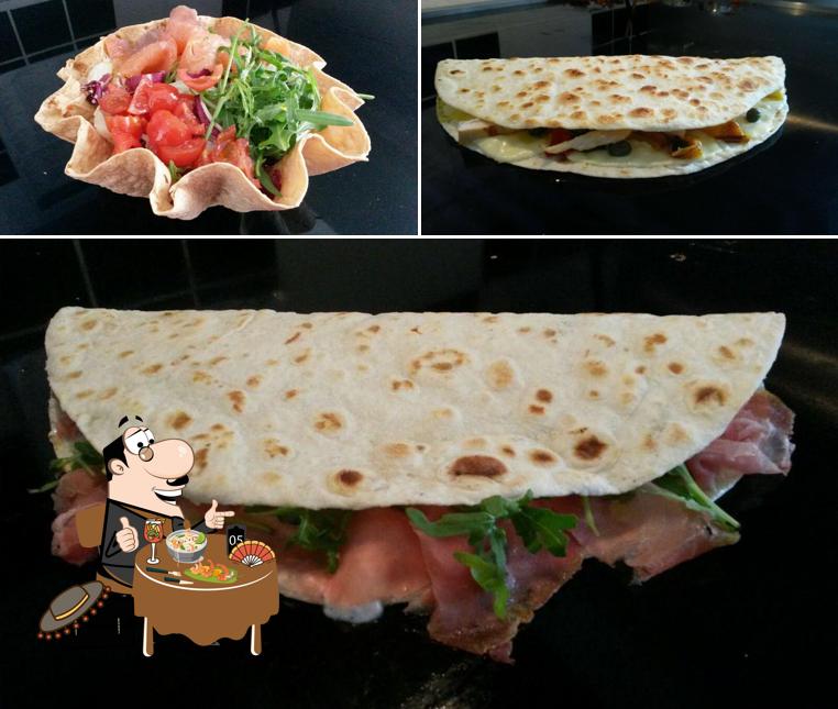 Cibo al Piadine In Bianco E Nero