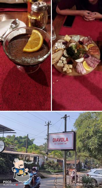 The picture of food and exterior at Diavola