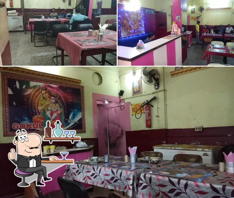 The interior of Gokul Restaurant