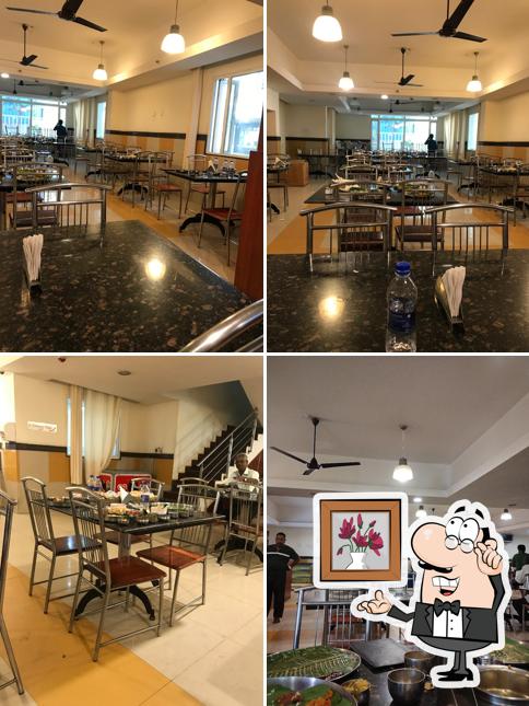 The interior of Krishna Veg Restaurant