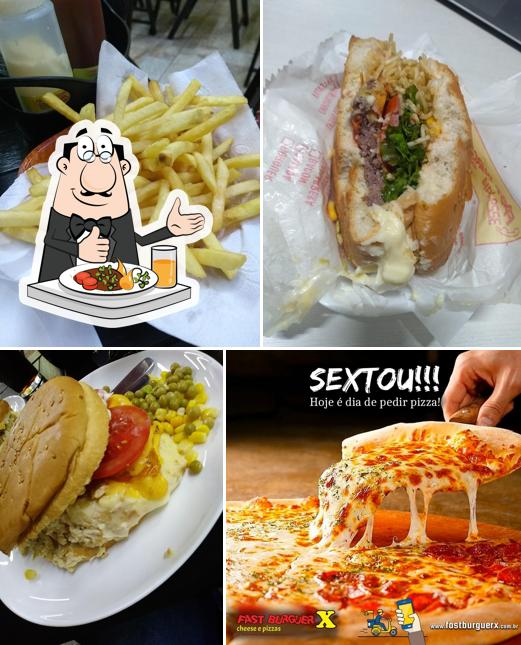 Comida em Fast Burguer X e Pizza Centro