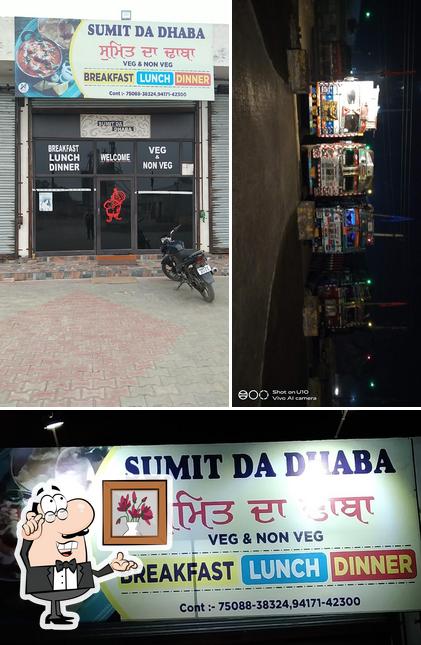 The image of Sumit Dhaba’s interior and dessert