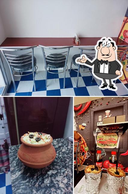 Take a look at the picture displaying interior and food at ਢਿੱਲੋਂ pizza