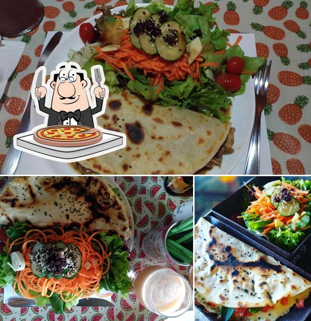 Peça pizza no Brinco de Árvore