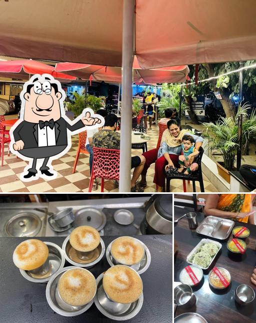 This is the image depicting interior and drink at Cafe Gokulam