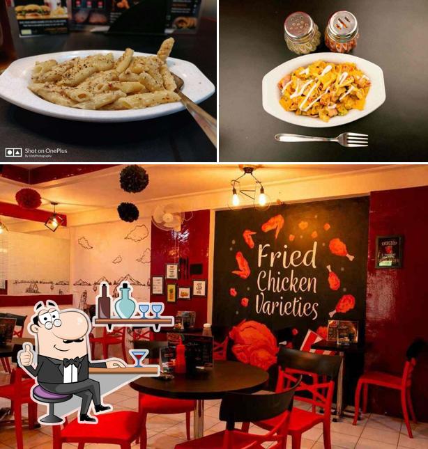 The image of The Chicken Company’s interior and food