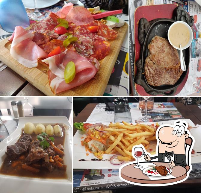 Européen propose des plats à base de viande