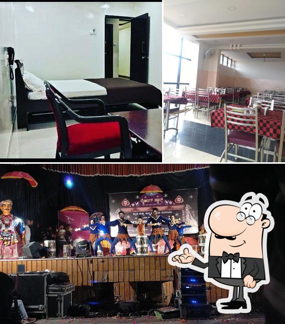 The interior of Prithvi Garden Family Restaurant Dharwad