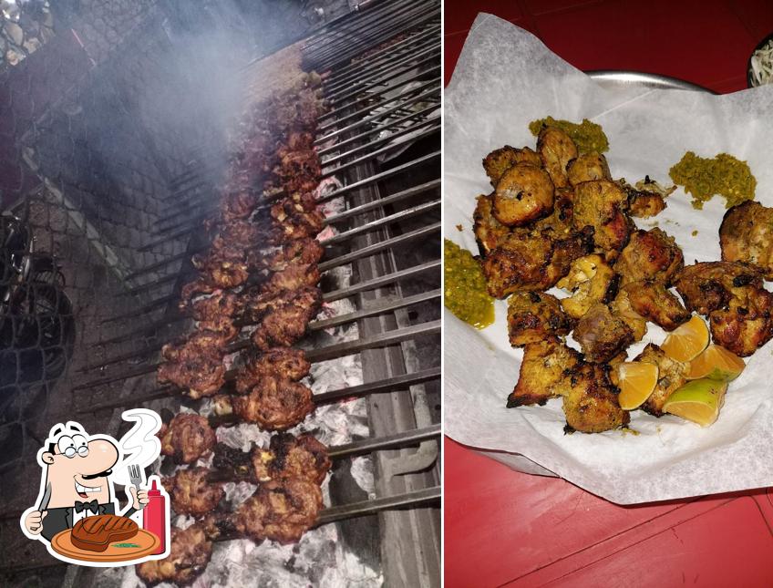 Meat dishes are available at Roast & Kabab
