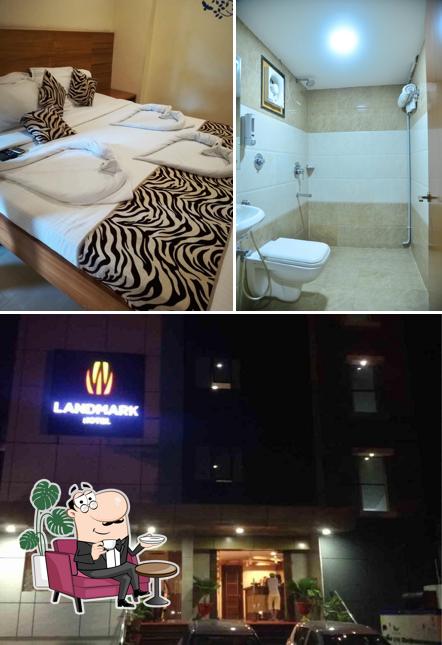 Among various things one can find interior and exterior at Landmark Hotel