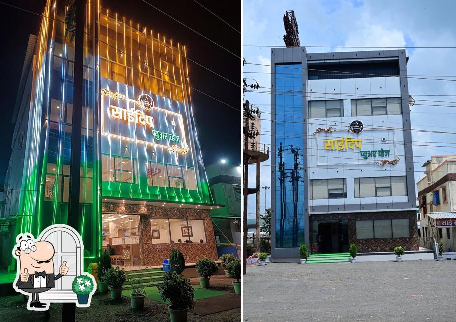 The exterior of Hotel Saideep Pure Veg