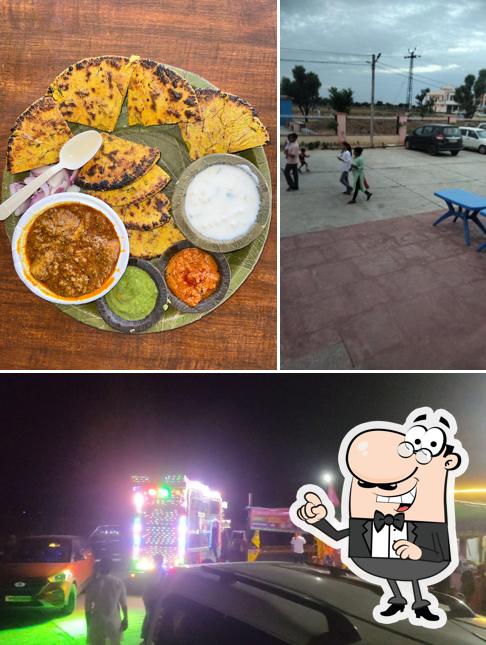 The photo of exterior and food at Shree Shyam Darbar Bhojnalaya and Vishram Grih