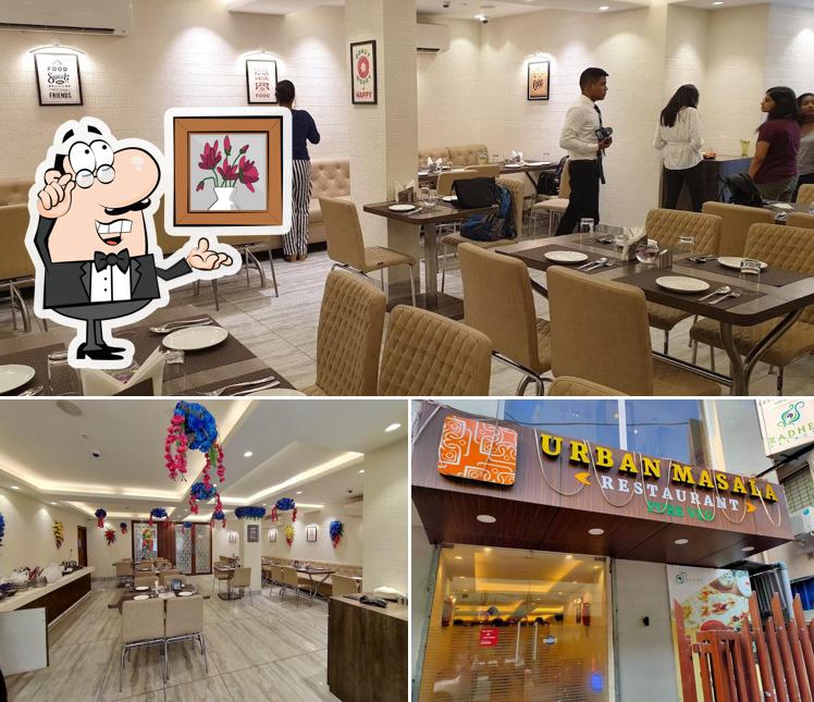 The image of interior and exterior at Urban Masala
