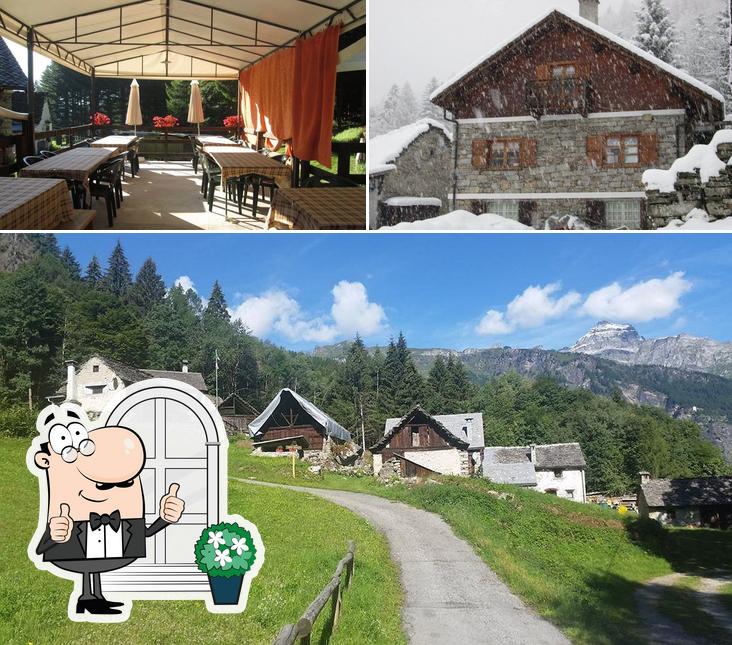 La immagine di esterno e interni da Agriturismo Alpe Esigo Cat Fausc Baceno