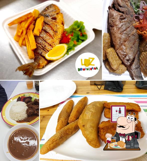 Prova i piatti di carne a Luz Dominicana