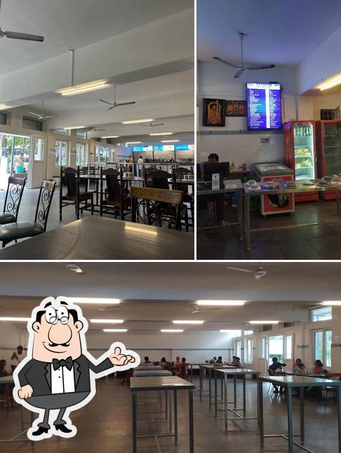 The interior of Sri Balaji WoodSide Restaurant