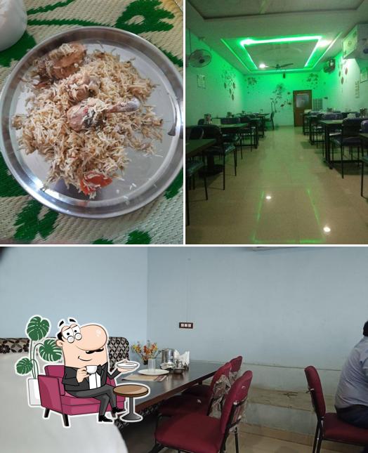 Take a seat at one of the tables at Bismillah Dum Biryani Centre