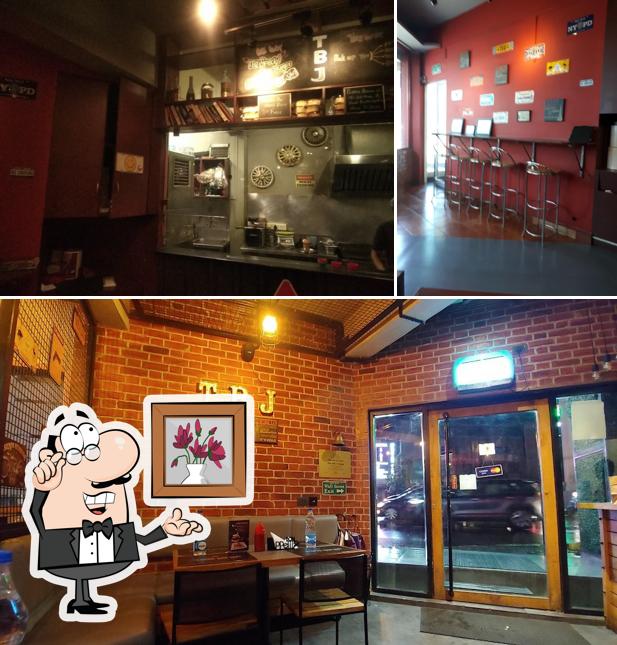 The interior of The Burger Junction, Edappally