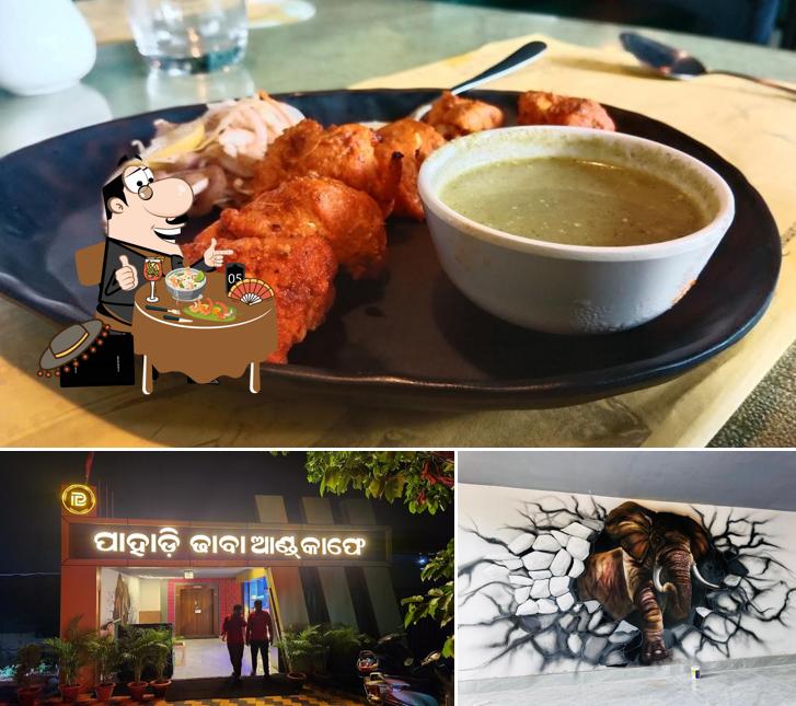 This is the image showing food and exterior at PAHADI DHABA AND CAFE