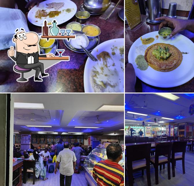 This is the image depicting interior and food at Shree saravanabhavan classic