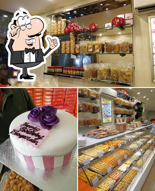 Among various things one can find interior and food at Madhuram's