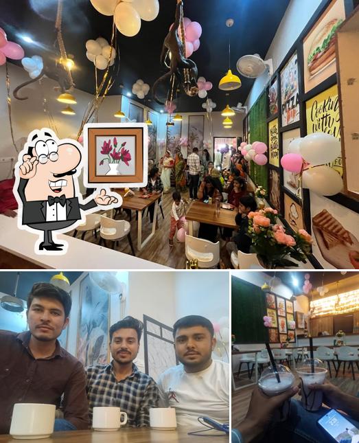 Food court cafe is distinguished by interior and beverage