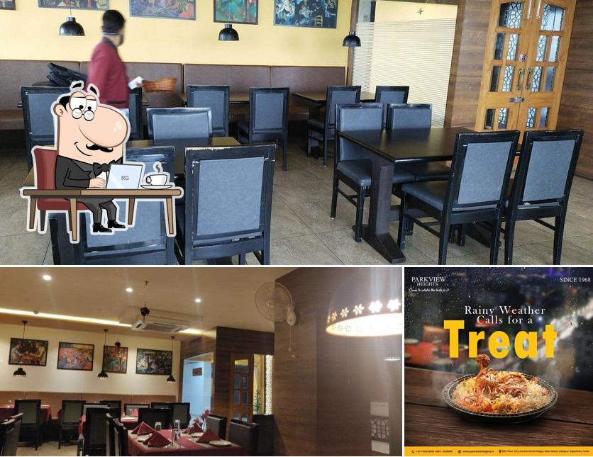 The interior of Parkview Heights - Veg & Non Veg Restaurant in Udaipur